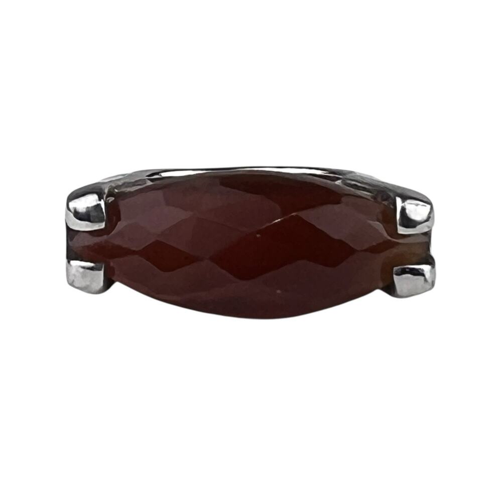 NF Sterling Silver Ring Chunky Red Agate Size 7